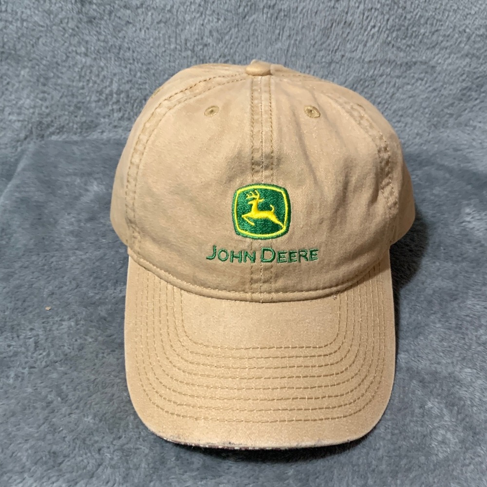 John Deere Infinity Her Tan Khaki Floral Ponytail Baseball Cap Hat OSFMW